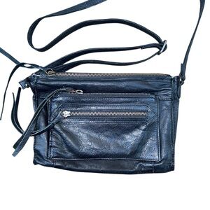 Day & Mood Anni Crossbody Midnight Black Leather‎ Crossbody Bag